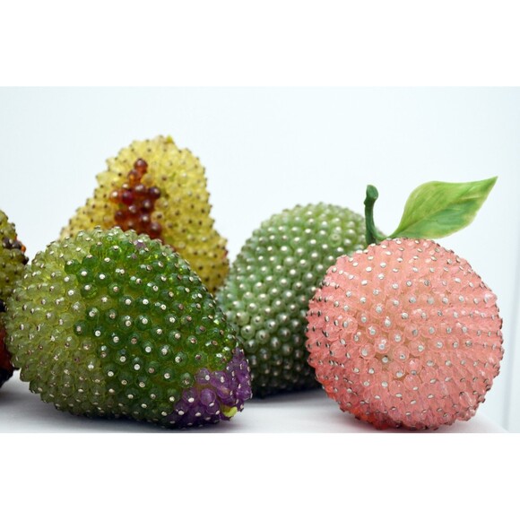 Lot of 6 Vintage Push-Pin Sequined Beaded Fruit‎ - Picture 6 of 7